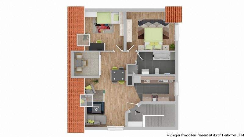 Etagenwohnung Mannheim Gartenstadt - 3 Zimmer, 64 m&sup2;, 242.000&euro; | Angebot:25316538