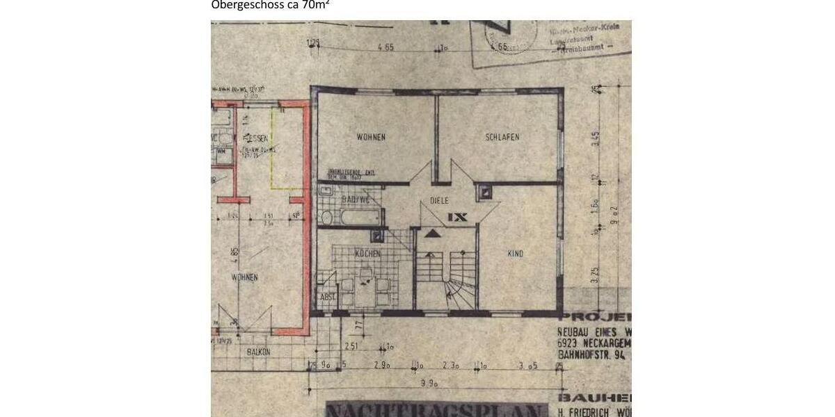 Etagenwohnung Neckargemünd - 3 Zimmer, 68 m&sup2;, 222.000&euro; | Angebot:26957432