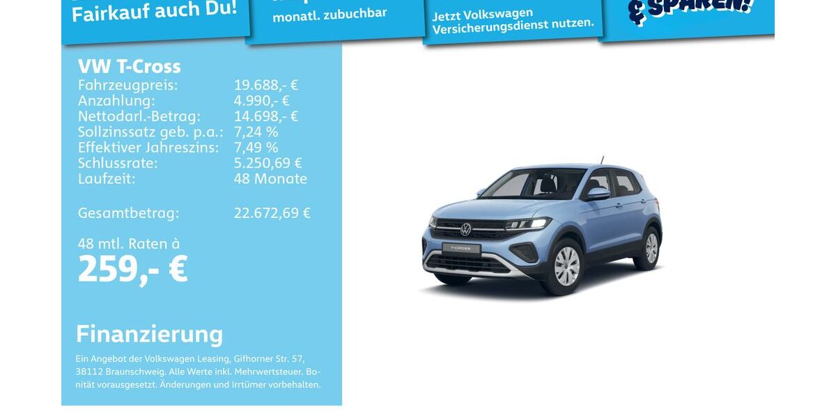 VW T-Cross 10.415 km 19.491 &euro; Mannheim 68309