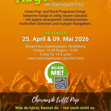 Konzertabend Bahnstadtchor Abgefahren 25.04.2026 Bürgerhaus Gadamerplatz, Heidelberg Bahnstadt