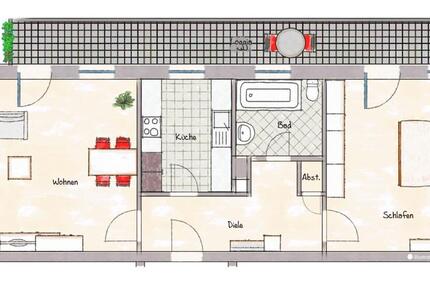 Wohnung Ludwigshafen am Rhein Parkinsel - 2 Zimmer, 60 m&sup2;, 580&euro; | Angebot:26380827