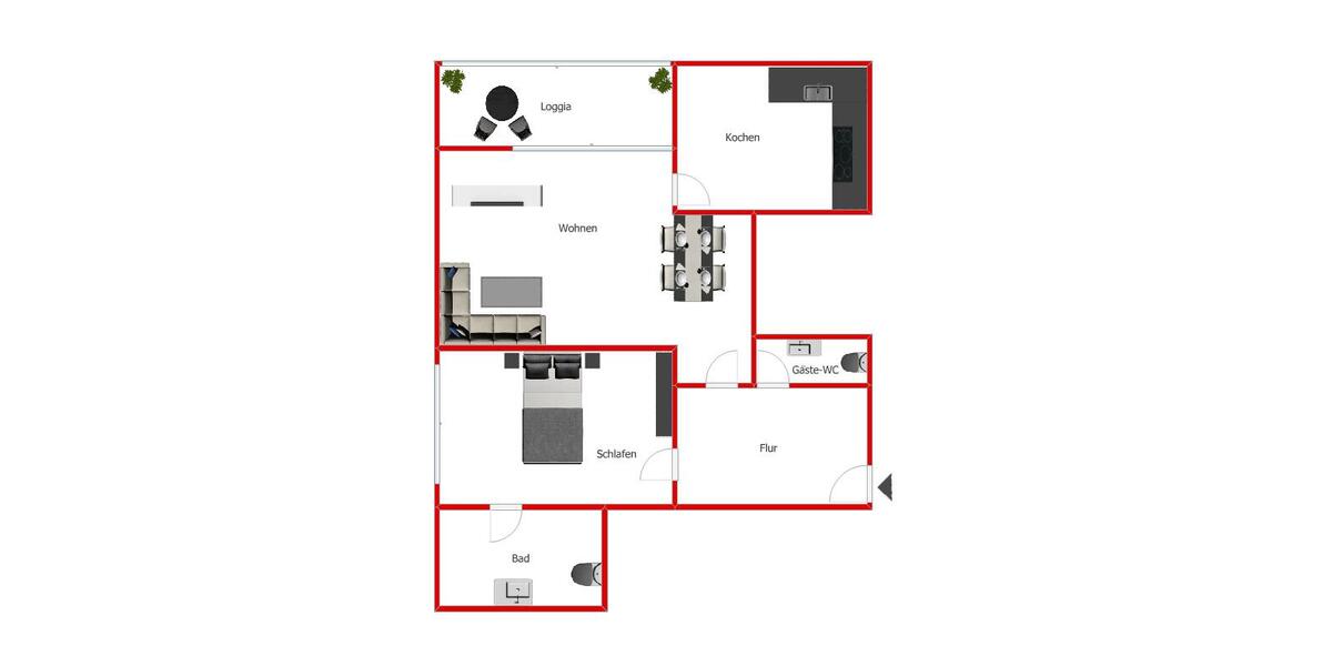 Etagenwohnung Ludwigshafen am Rhein Parkinsel - 2 Zimmer, 73 m&sup2;, 800&euro; | Angebot:25340910