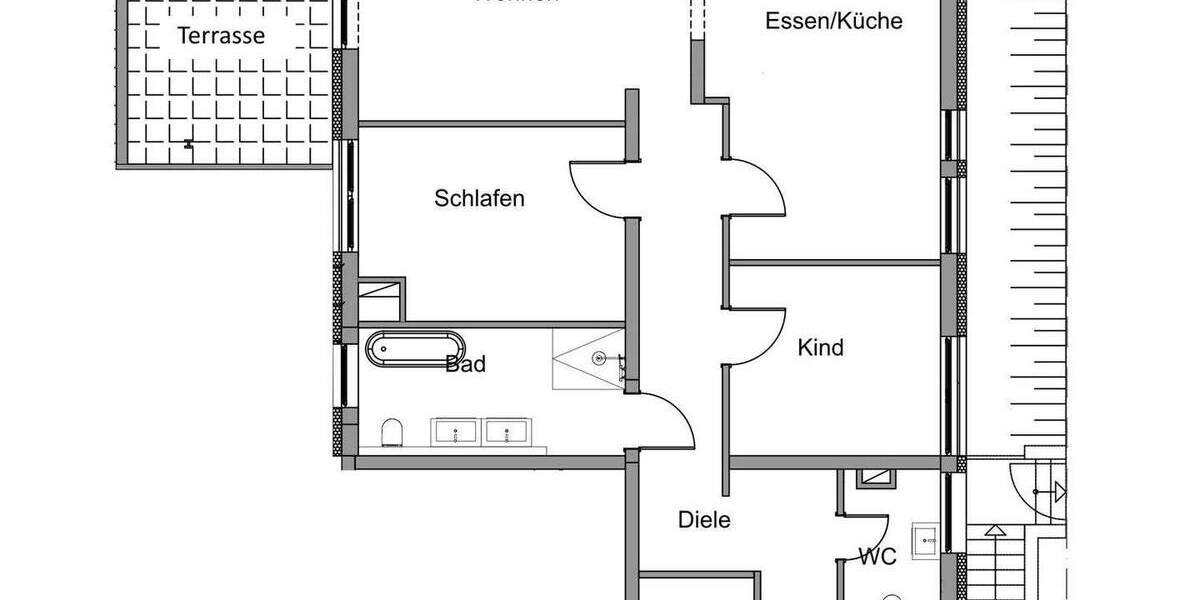 Haus im Haus - schöne Wohnung mit eigenem Eingang, großer Terrasse und Stellplatz 3 zimmer