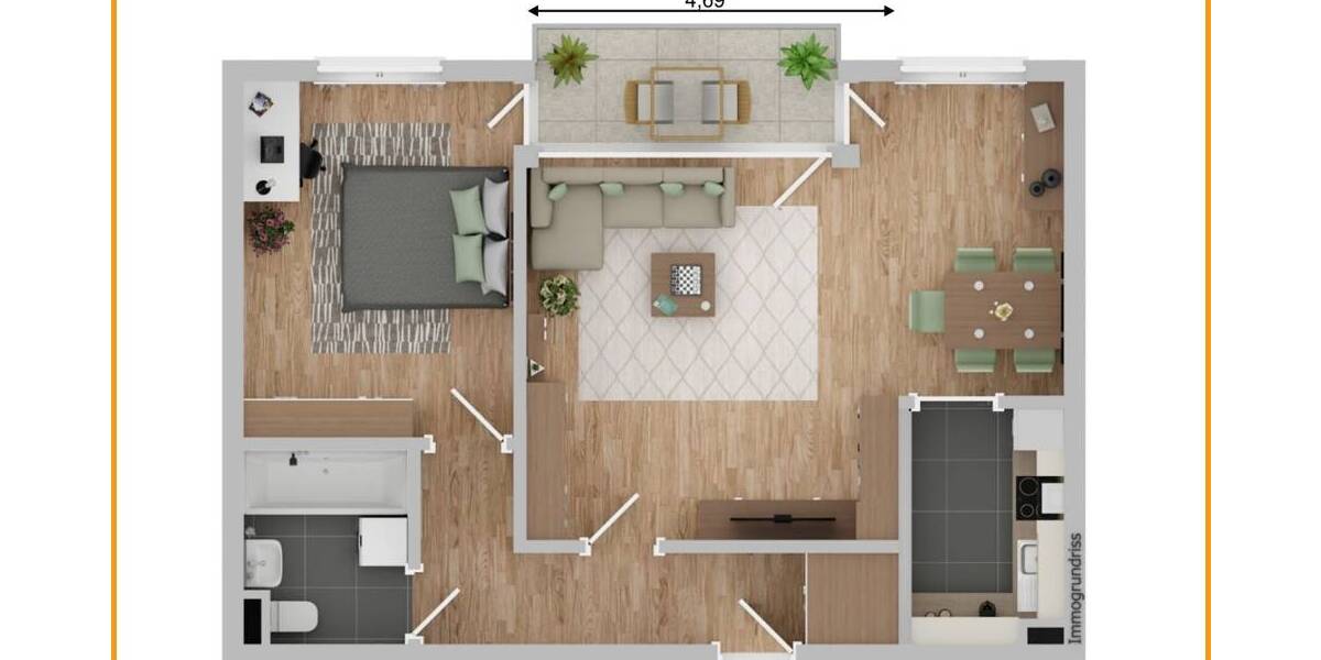Etagenwohnung Heidelberg / Wieblingen Wieblingen - 2 Zimmer, 61 m&sup2;, 890&euro; | Angebot:26410993