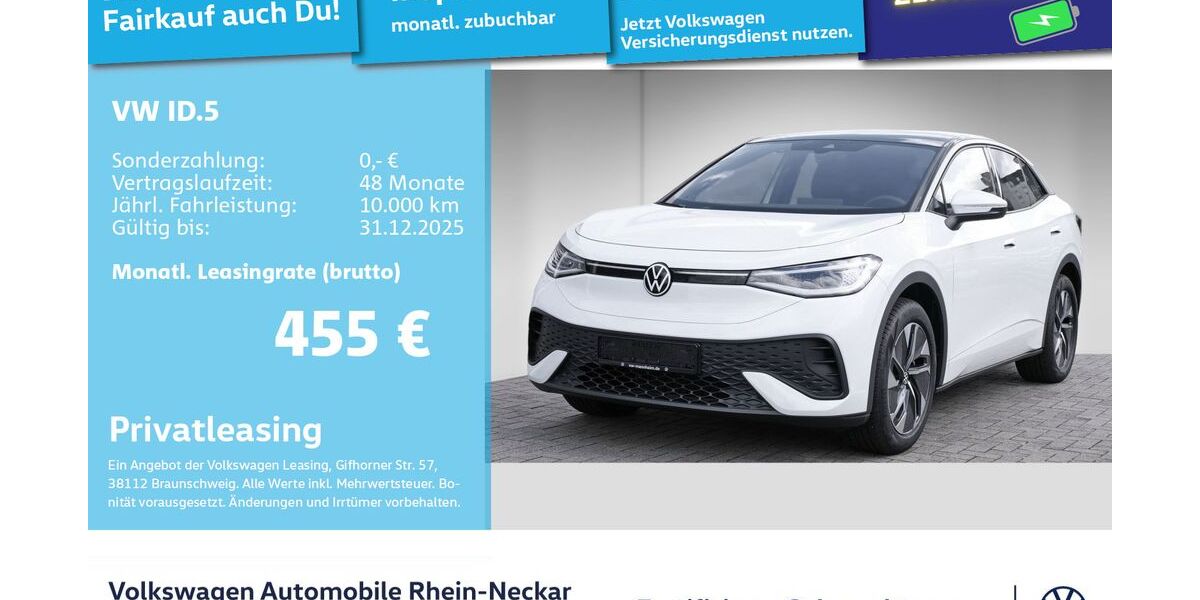 VW ID.5 19.900 km 38.999 € Mannheim 68309