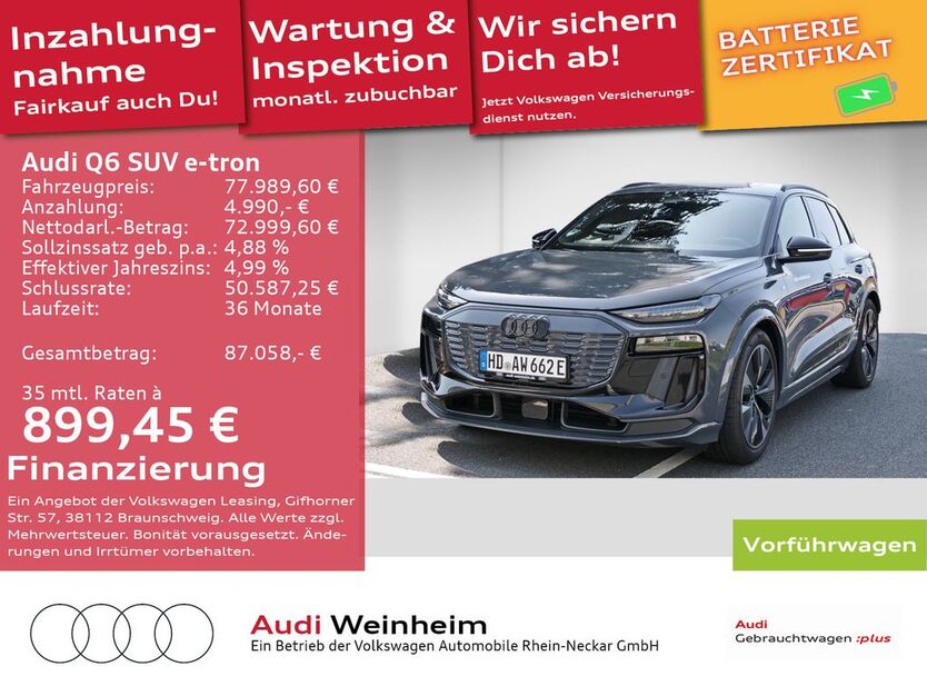 Audi Q6 e-tron 9.900 km 74.990 € Weinheim 69469