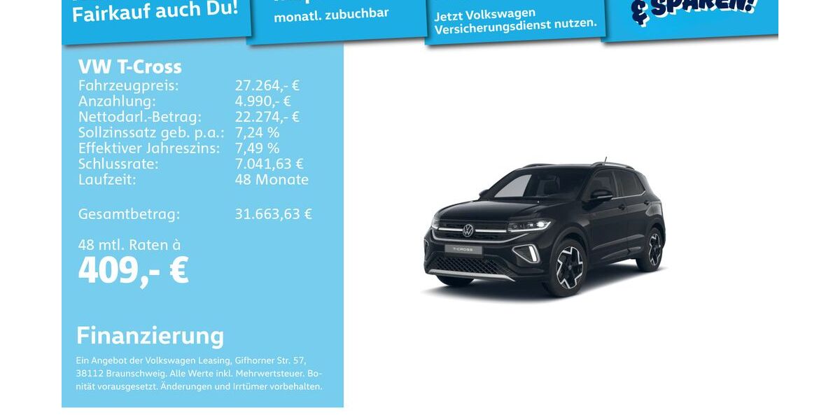 VW T-Cross 5.138 km 26.492 &euro; Mannheim 68309