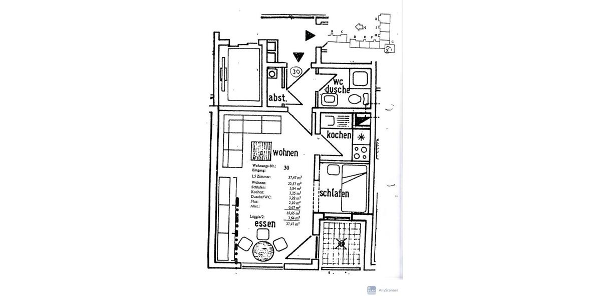 Etagenwohnung Speyer - 1.5 Zimmer, 37 m&sup2;, 140.000&euro; | Angebot:25577117