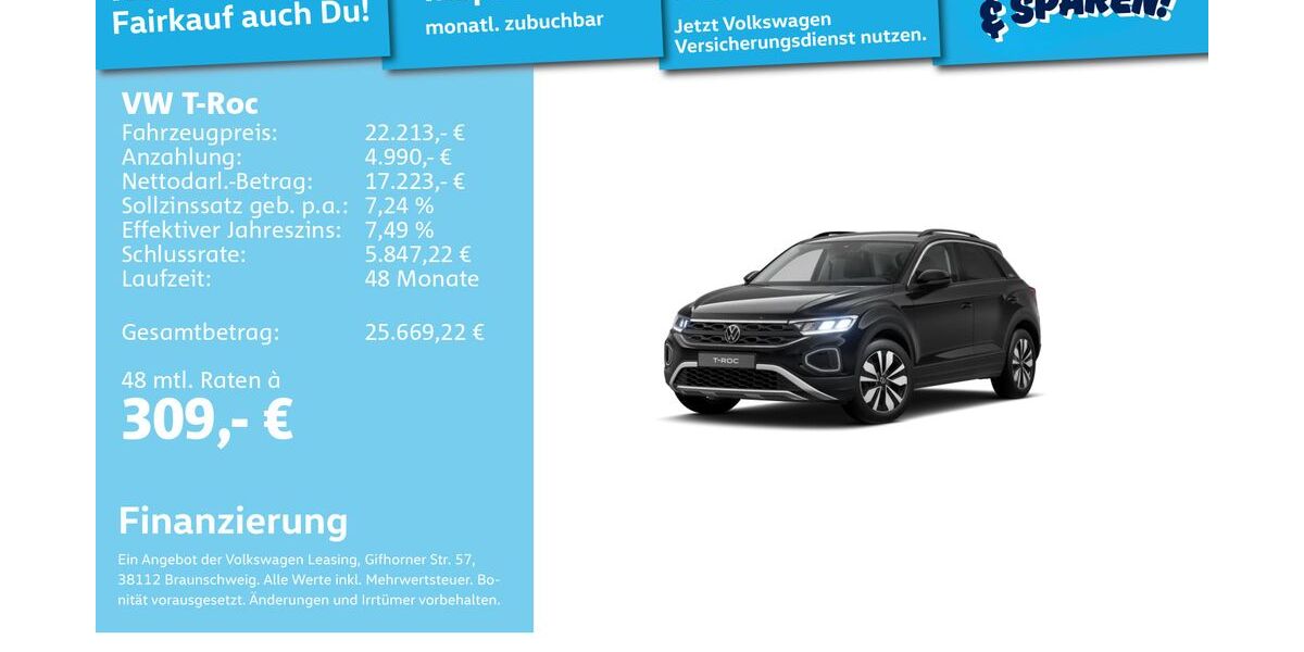 VW T-Roc 22.019 km 21.991 &euro; Mannheim 68309