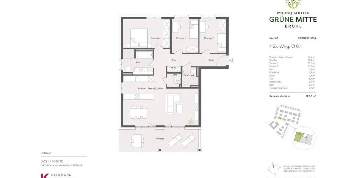 4-Zimmer-Neubauwohnung mit herrlicher ca. 20 m² Terrasse 4 zimmer