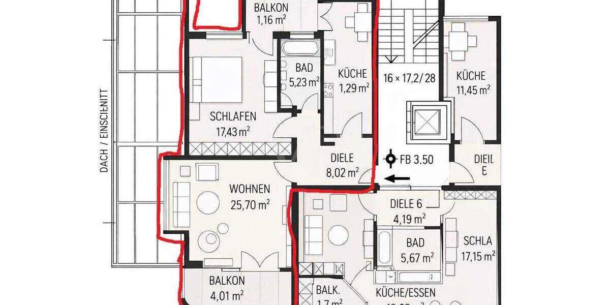 Etagenwohnung Heidelberg Handschuhsheim - 2 Zimmer, 72 m&sup2;, 1.200&euro; | Angebot:25534128