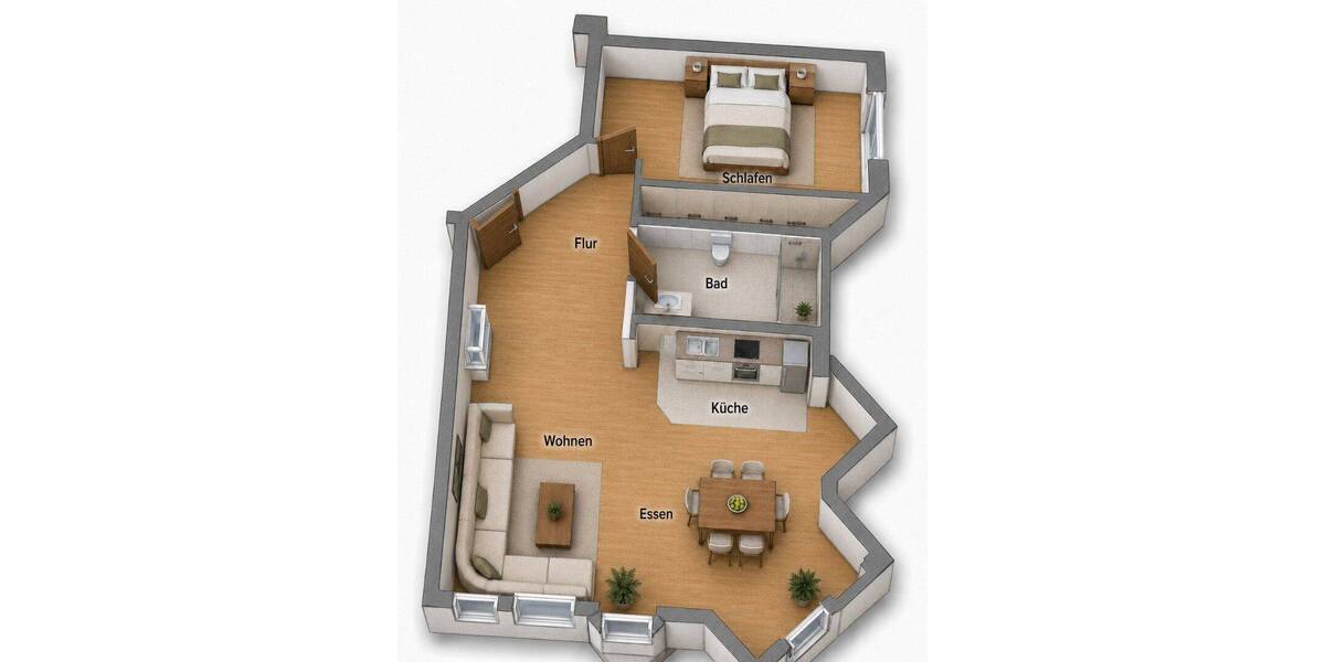 Etagenwohnung Ludwigshafen am Rhein Mundenheim - 2 Zimmer, 70 m&sup2;, 800&euro; | Angebot:26851630