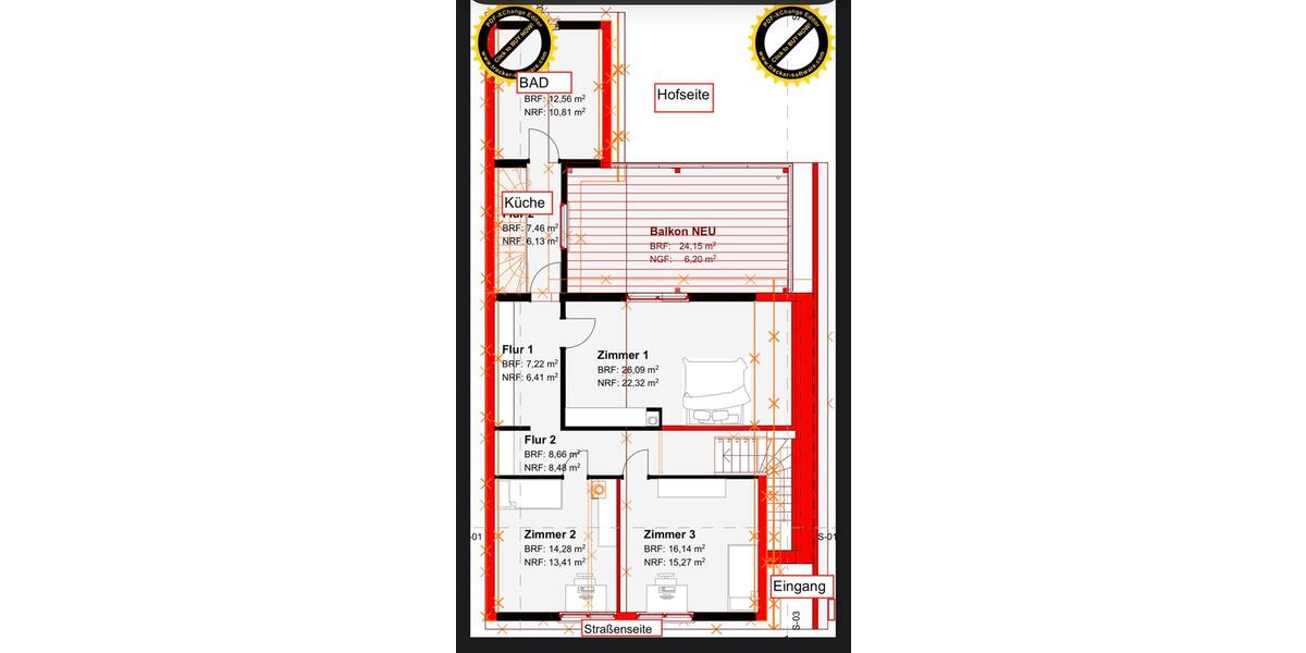 Dachgeschoßwohnung Waghäusel - 3 Zimmer, 92 m&sup2;, 1.250&euro; | Angebot:25281323