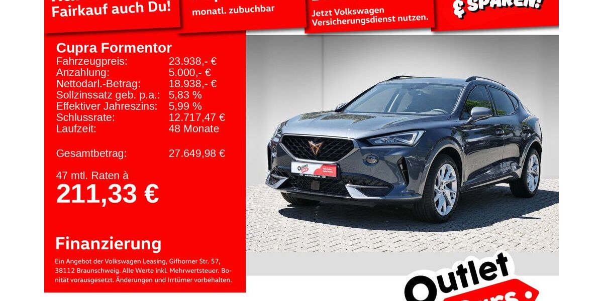 Cupra Formentor 41.505 km 21.799 &euro; Weinheim 69469
