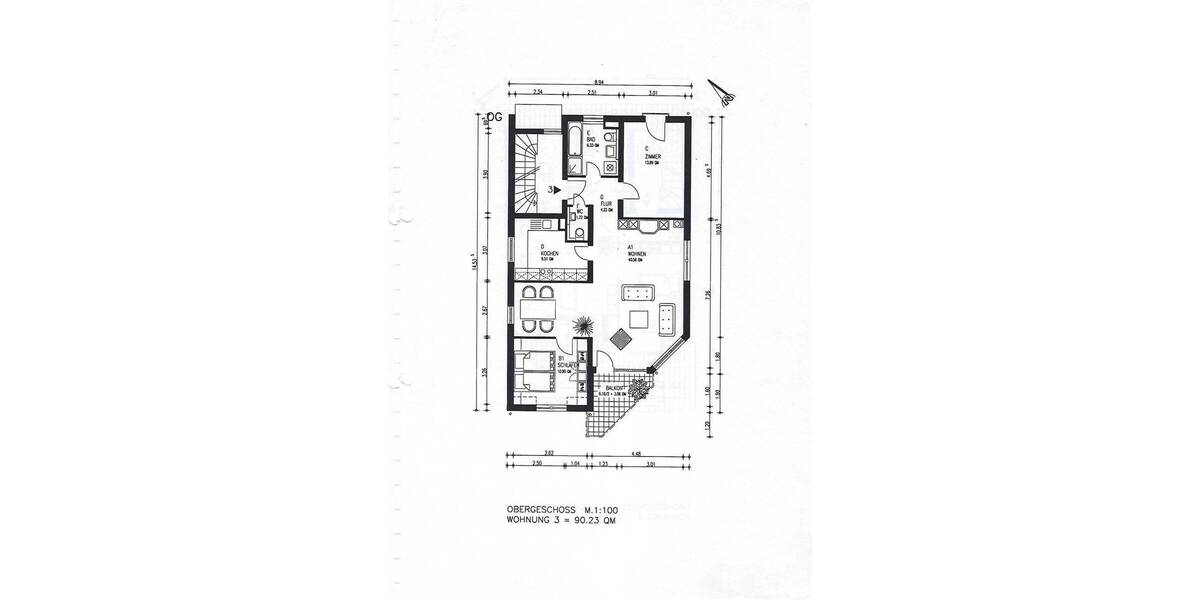 Etagenwohnung Mannheim Feudenheim - 3 Zimmer, 90 m&sup2;, 339.000&euro; | Angebot:26155970
