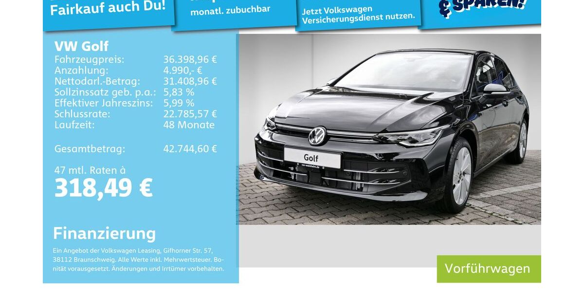 VW Golf 9.900 km 34.999 &euro; Mannheim 68309