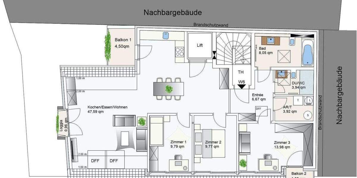 Etagenwohnung Heidelberg Neuenheim - 4 Zimmer, 107 m&sup2;, 1.515.000&euro; | Angebot:25261973