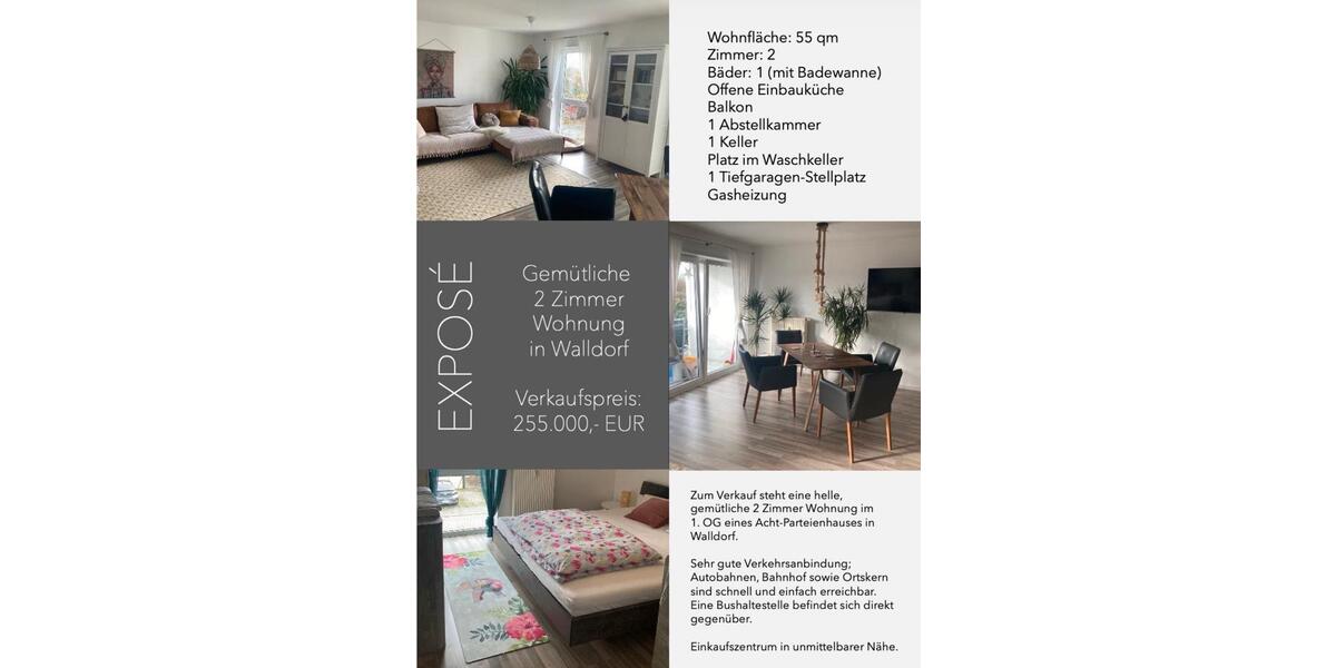 Etagenwohnung Walldorf - 2 Zimmer, 55 m&sup2;, 255.000&euro; | Angebot:25117823