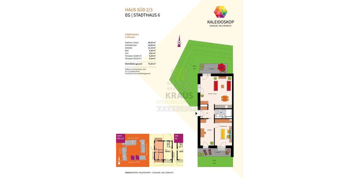 Etagenwohnung Heidelberg Rohrbach - 3 Zimmer, 72 m&sup2;, 499.000&euro; | Angebot:25668437