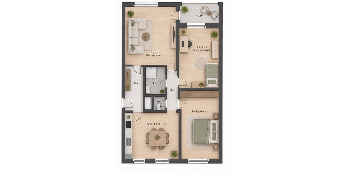Etagenwohnung Walldorf - 3 Zimmer, 77 m&sup2;, 319.000&euro; | Angebot:27111035