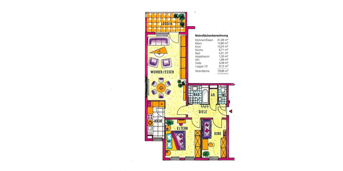 Erdgeschoßwohnung Schwetzingen - 3 Zimmer, 80 m&sup2;, 860&euro; | Angebot:25342970