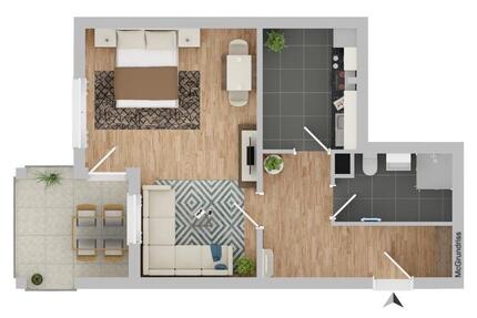 Geschmackvoll möbilierte 1-Zimmer Wohnung mit Balkon in Speyer 1 zimmer