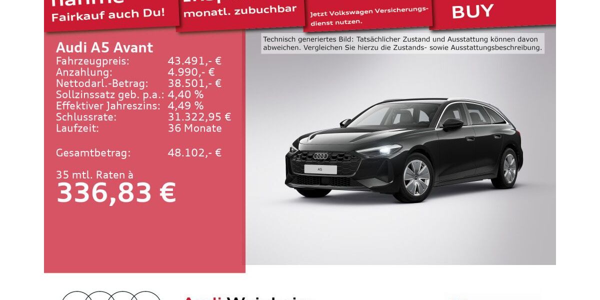 Audi A5 25.443 km 42.992 &euro; Weinheim 69469