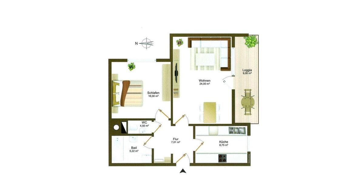 Hochparterre Eppelheim - 2 Zimmer, 70 m&sup2;, 228.000&euro; | Angebot:27154158