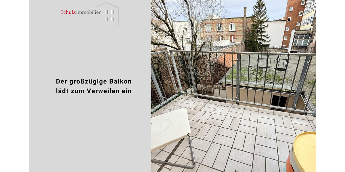 Großzügige möblierte 1-Zimmerwohnung mit Balkon in zentraler Lage - leerstehend 1 zimmer