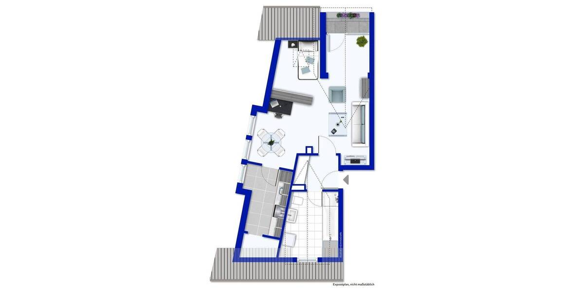 Dachgeschosswohnung mit Balkon und zusätzlichem Hobbyraum 1 zimmer