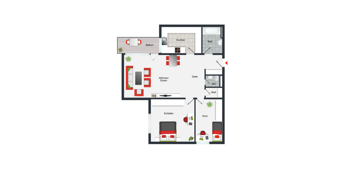Etagenwohnung Wiesloch - 3 Zimmer, 85 m&sup2;, 170.000&euro; | Angebot:26555463