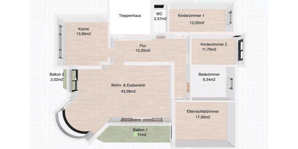 Etagenwohnung Lampertheim - 5 Zimmer, 131 m&sup2;, 1.700&euro; | Angebot:26549043