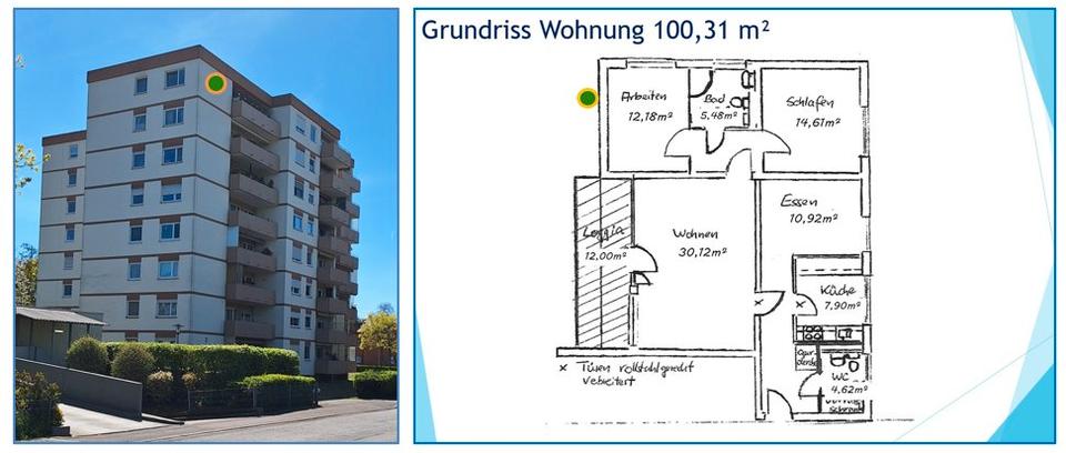 Etagenwohnung Ludwigshafen am Rhein Rheingönheim - 4 Zimmer, 100 m&sup2;, 399.000&euro; | Angebot:26211847