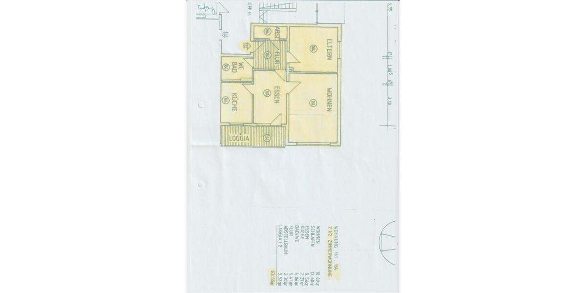 Etagenwohnung Ludwigshafen am Rhein Edigheim - 2.5 Zimmer, 63 m&sup2;, 120.000&euro; | Angebot:27071234