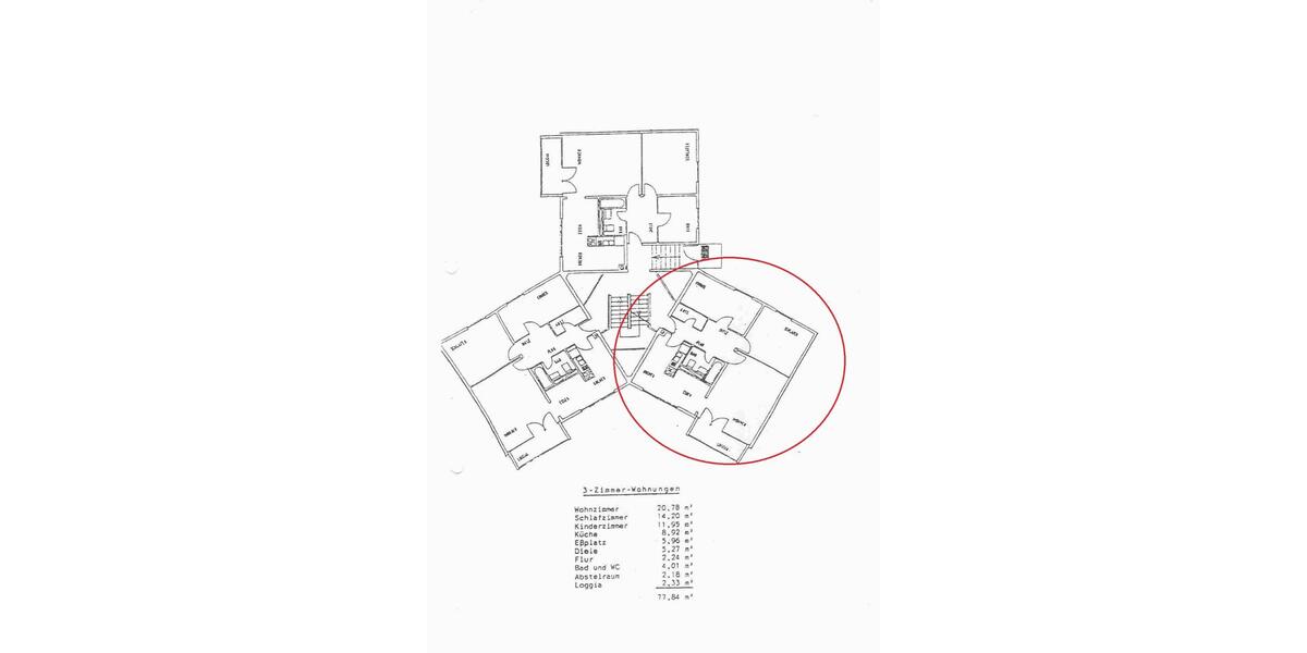 Etagenwohnung Mannheim Käfertal - 3.5 Zimmer, 78 m&sup2;, 259.000&euro; | Angebot:25639737