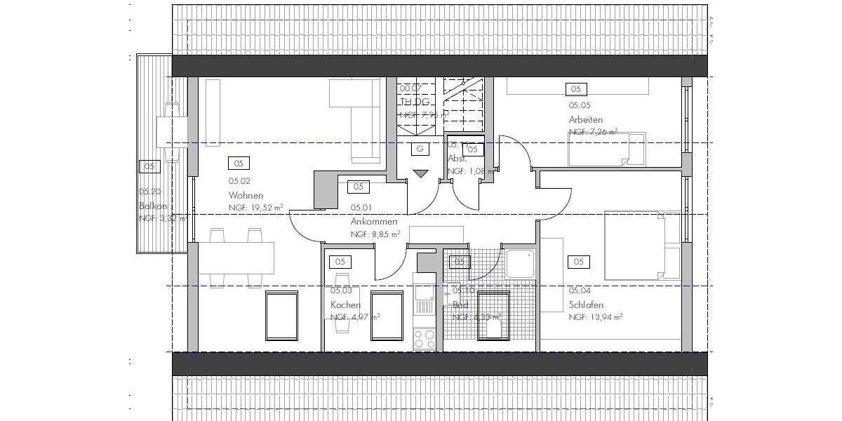 Etagenwohnung Dossenheim - 3 Zimmer, 63 m&sup2;, 269.000&euro; | Angebot:26377407