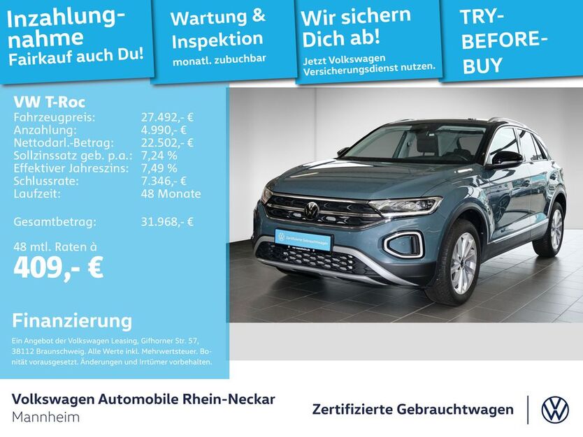 VW T-Roc 28.950 km 26.999 € Mannheim 68309