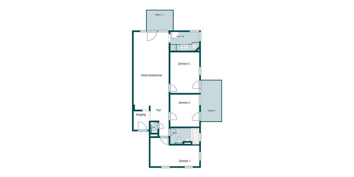 Etagenwohnung Mannheim Neuhermsheim - 4 Zimmer, 94 m&sup2;, 349.000&euro; | Angebot:26229583