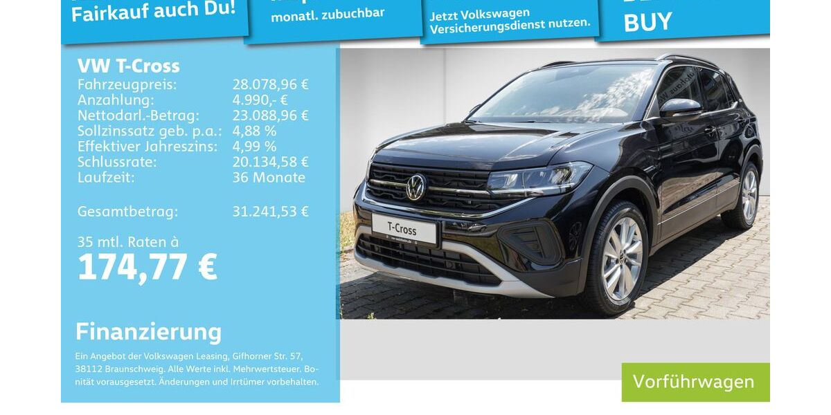 VW T-Cross 9.900 km 25.999 &euro; Mannheim 68309