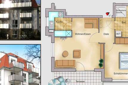 Wohnung Mannheim Fahrlach - 2 Zimmer, 62 m&sup2;, 370.000&euro; | Angebot:25374795