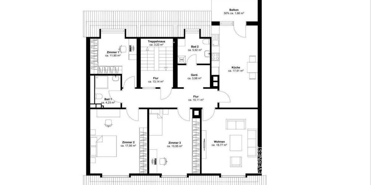 Etagenwohnung Ludwigshafen am Rhein Mitte - 4 Zimmer, 108 m&sup2;, 219.000&euro; | Angebot:24910167