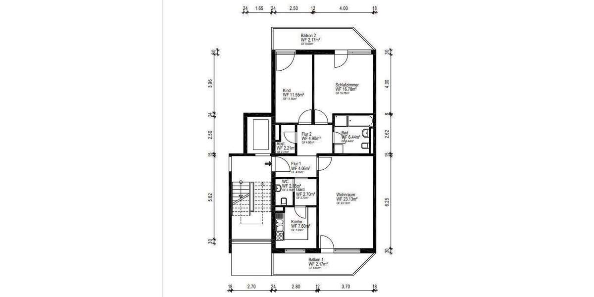 Etagenwohnung Mannheim Oststadt - 3 Zimmer, 85 m&sup2;, 399.000&euro; | Angebot:24358944
