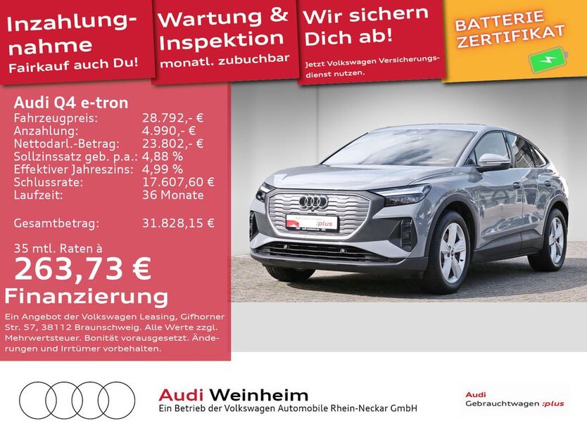 Audi Q4 e-tron 21.321 km 27.799 € Weinheim 69469