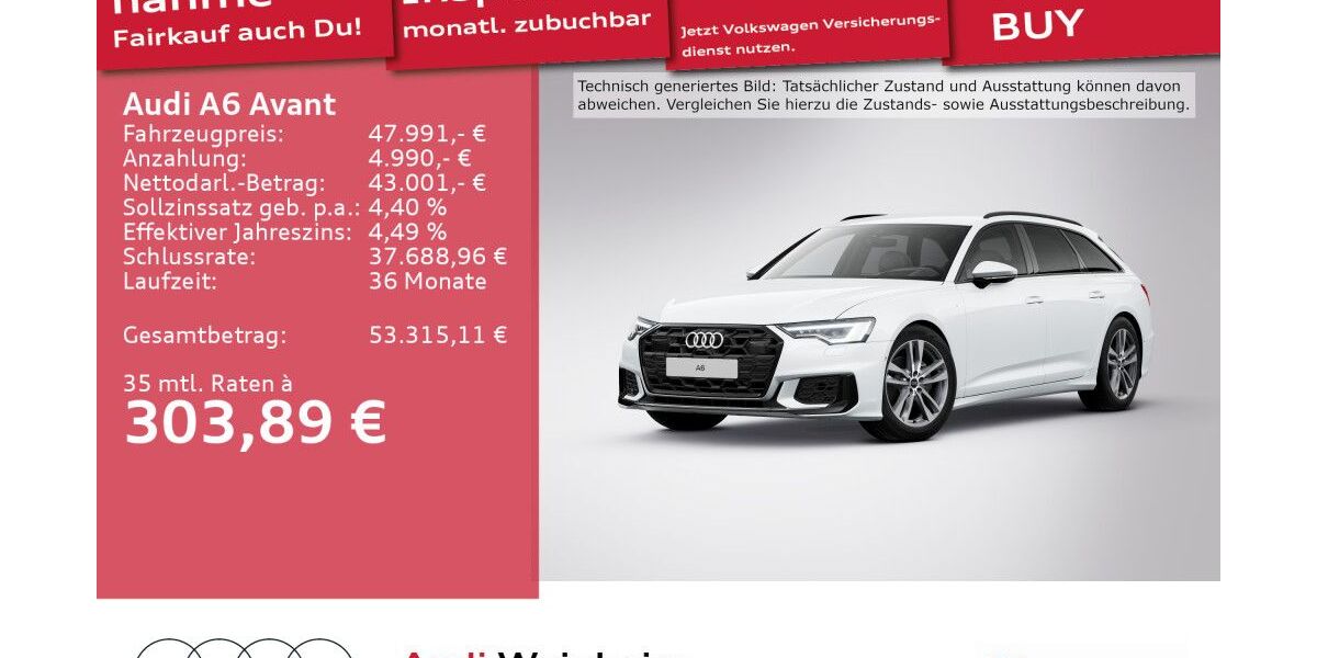 Audi A6 28.330 km 47.991 € Weinheim 69469