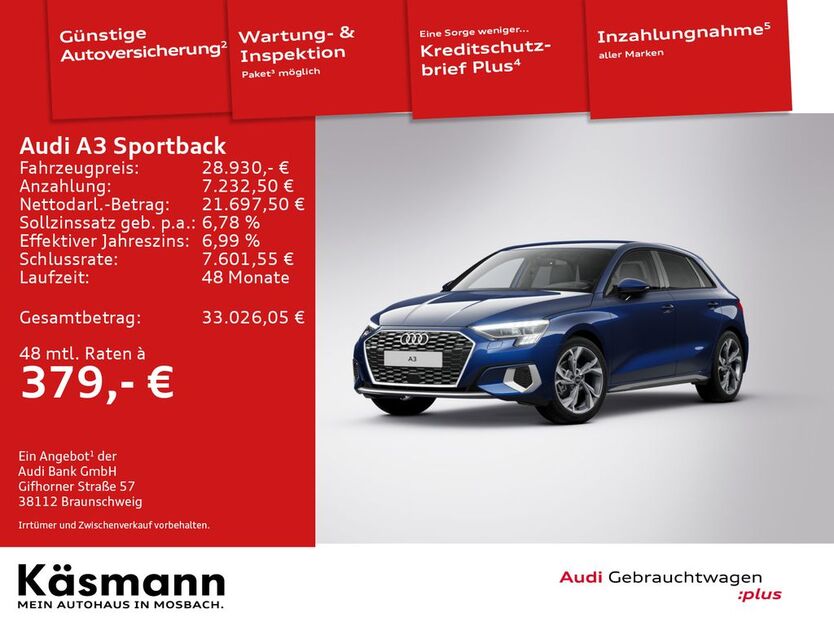 Audi A3 52.653 km 28.930 € Mosbach 74821