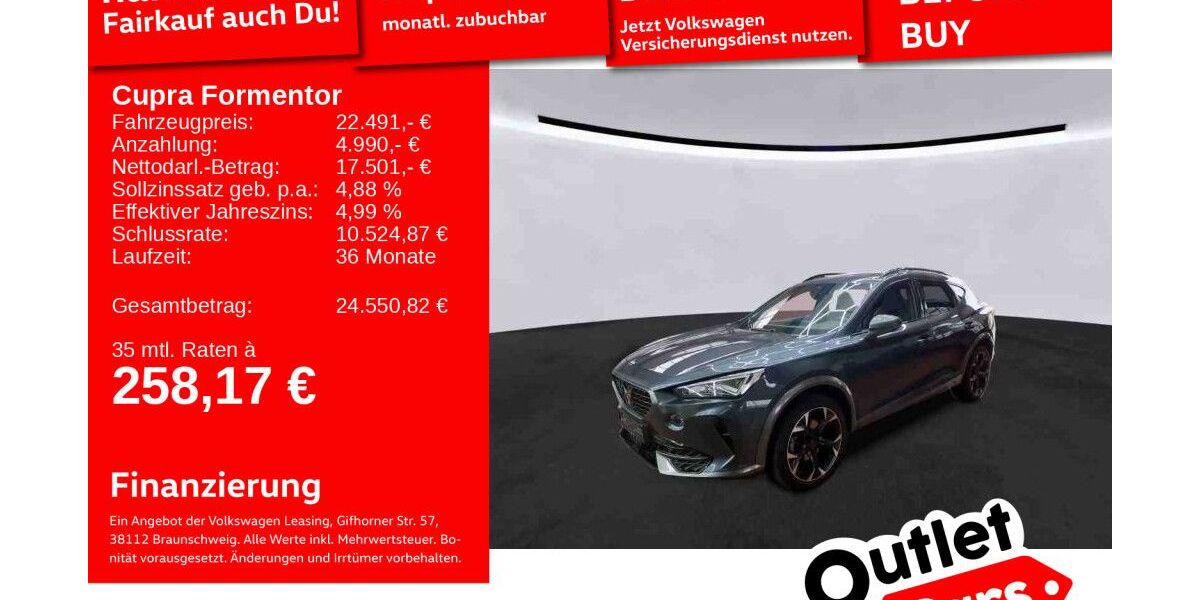 Cupra Formentor 112.443 km 21.992 &euro; Weinheim 69469