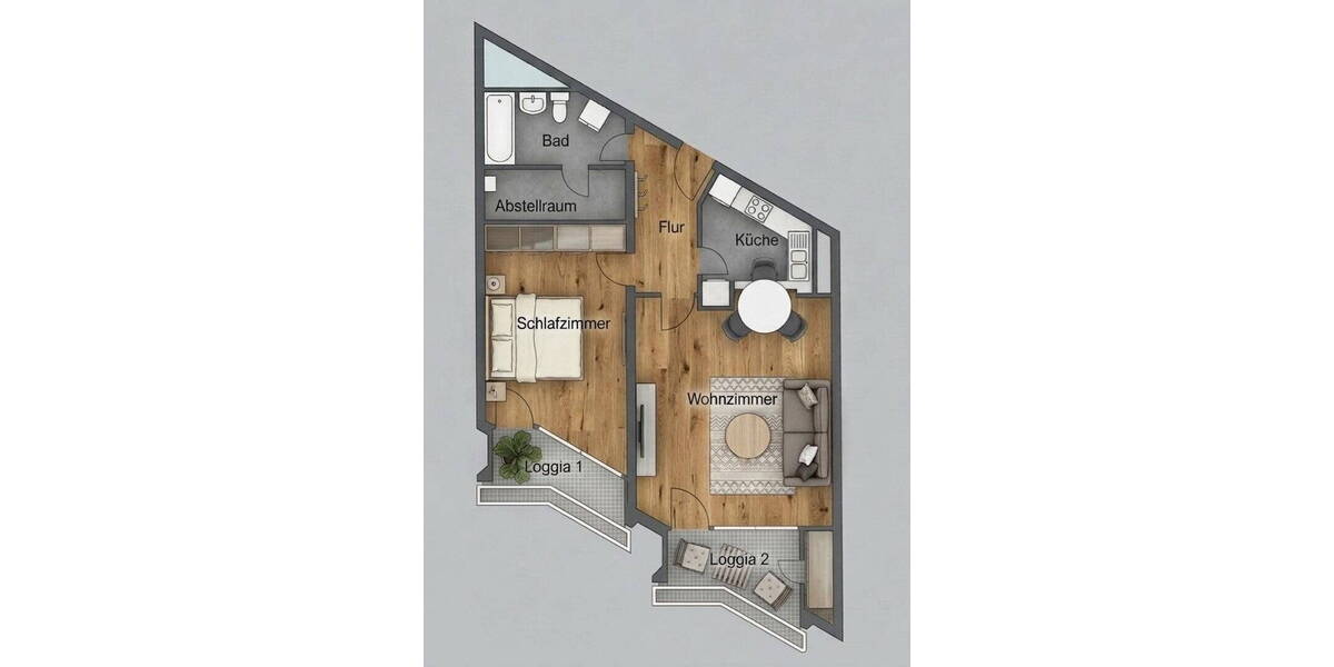 Etagenwohnung Mannheim Oststadt - 2 Zimmer, 67 m&sup2;, 929&euro; | Angebot:26053652