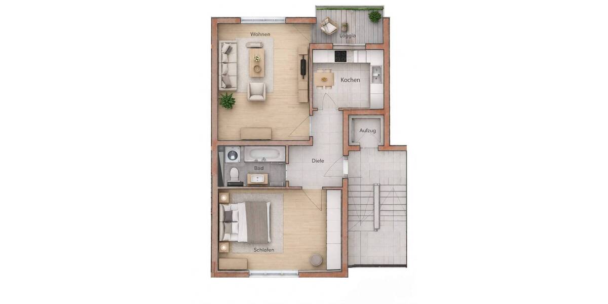 Etagenwohnung Speyer - 2 Zimmer, 55 m&sup2;, 139.000&euro; | Angebot:26893113