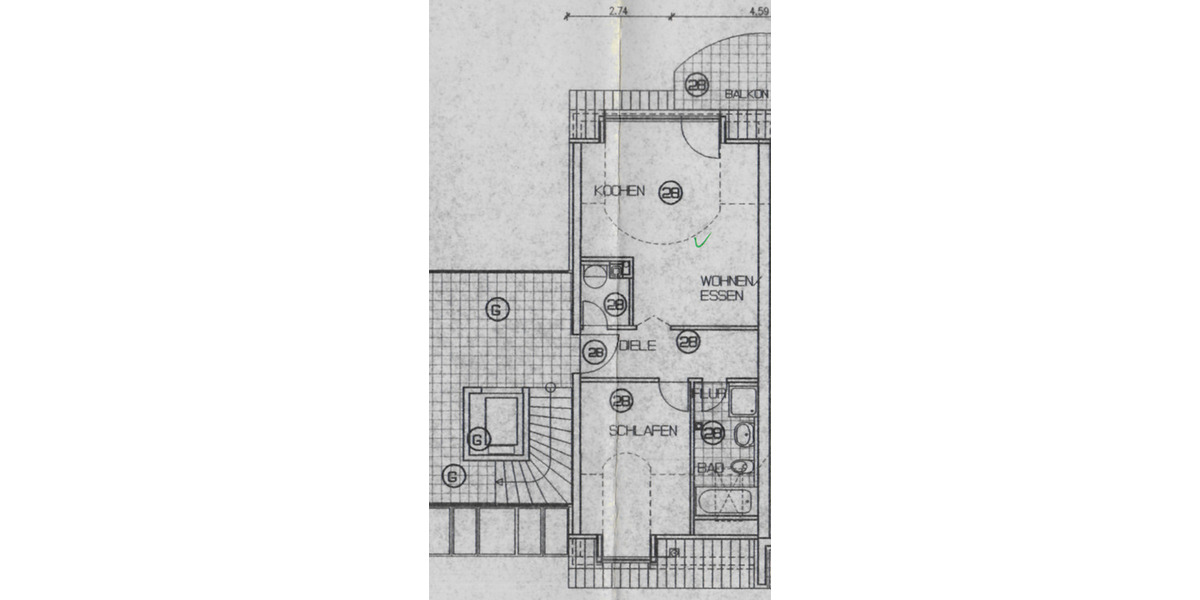 Dachgeschoßwohnung Speyer - 2 Zimmer, 56 m&sup2;, 189.000&euro; | Angebot:25429648