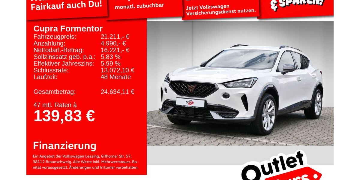 Cupra Formentor 43.732 km 20.999 &euro; Weinheim 69469